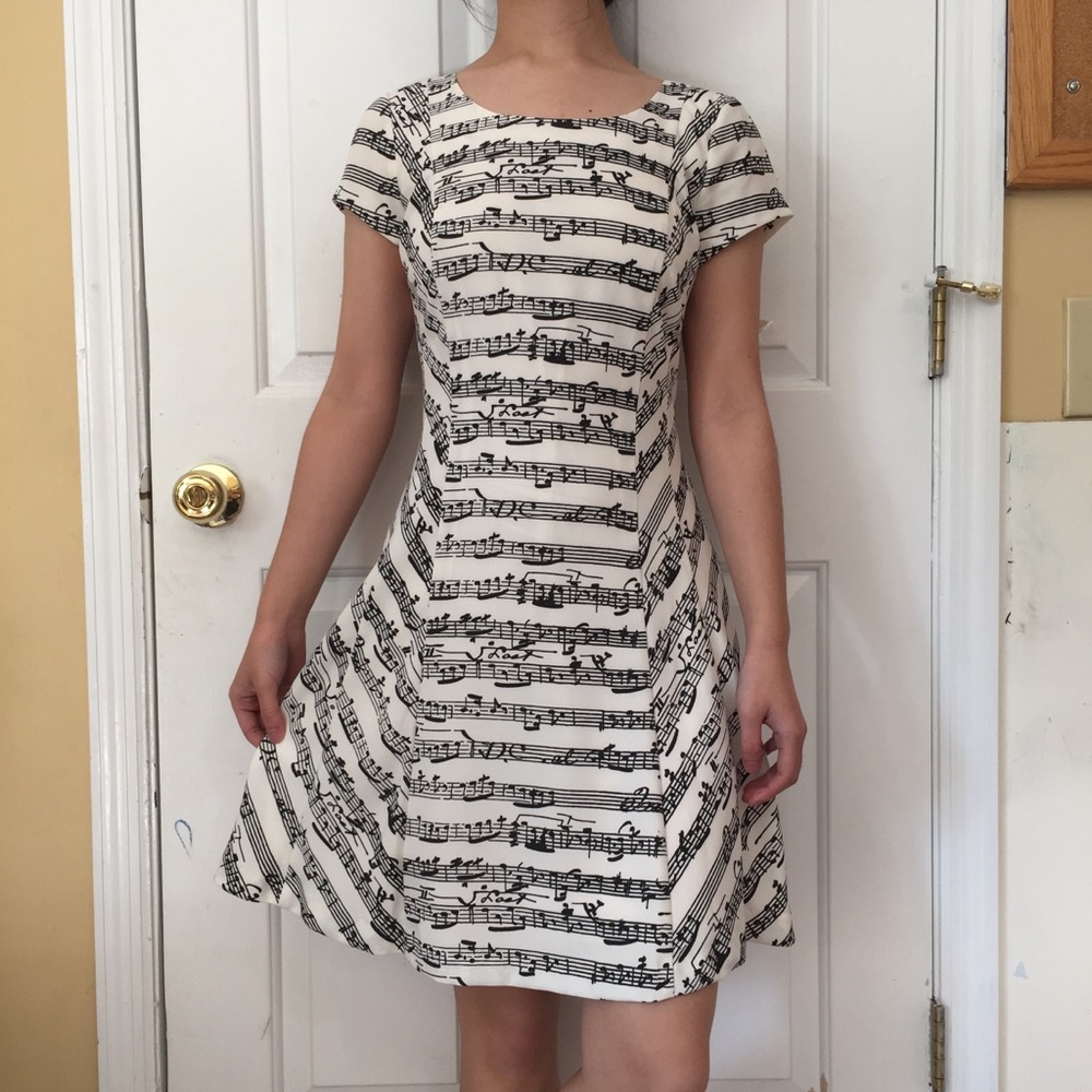 Maison Jules Music Print Mini Dress